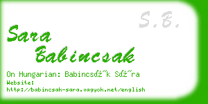 sara babincsak business card